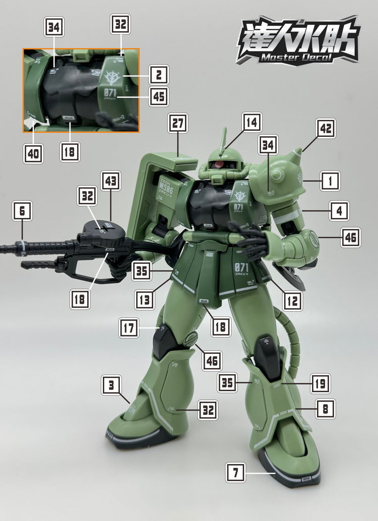 MASTER DECAL H028 HG GTO ZakuII (precut decal) – Samueldecal & DL