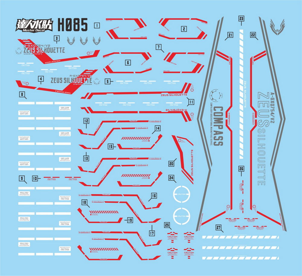 MASTER DECAL H085 HG Seed Zeus Silhouette – Samueldecal & DL model shop