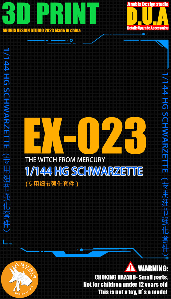 DUA > ANUBIS DUA EX-023 Elevated Modify 3D Parts for HG 1/144  Schwarzette Gundam