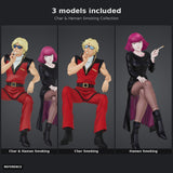 Char & Haman Smoking Collection - 3 models included, colour reference image, painted figures not included