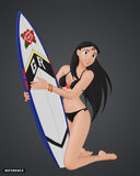 Giant Robo - Ginrei - surfboard colour render front - reference image, painted figure not included