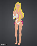 Gigi Andalucia - Bikini 02 colour render front - reference image, painted figure not included