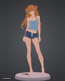 Asuka Casual Wear colour render front - reference image, painted figure not included