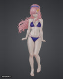 Lacus Clyne Bikini colour render front - reference image, painted figure not included