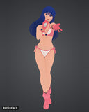 Lynn Minmay 02 colour render front - reference image, painted figure not included