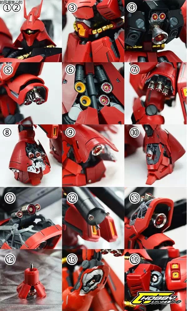 CJ - MG Sazabi Metal Parts (Gold Nozzle) – Samueldecal & DL model shop
